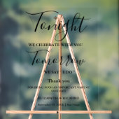 Vanavond vieren we bruiloft repetitie diner teken acryl bord (Neutraal)