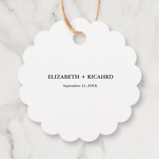 Vanavond vieren we bruiloft repetitie diner teken bedankjes labels (Achterkant)