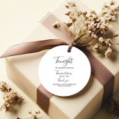 Vanavond vieren we bruiloft repetitie diner teken bedankjes labels