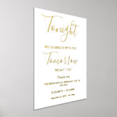 Vanavond vieren we bruiloft repetitie diner teken folie afdrukken (Laagn)