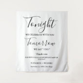 Vanavond vieren we bruiloft repetitie diner teken wandkleed (Voorkant)