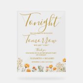 Vanavond vieren we het huwelijksrepetitie diner acryl bord (Voorkant)