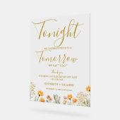 Vanavond vieren we het huwelijksrepetitie diner acryl bord (Hoek)