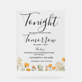 Vanavond vieren we het huwelijksrepetitie diner acryl bord (Voorkant)