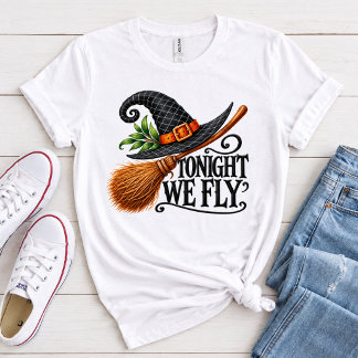 Vanavond Vliegen Heksenhoed Dames T-shirt Hallowee