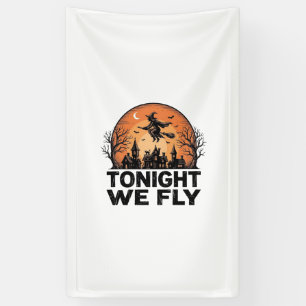 Vanavond Vliegen Vintage Heks Halloween Shirt Ontw Spandoek