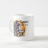 Vanavond vliegen we - Black Witch Cat Koffiemok (Voorkant links)