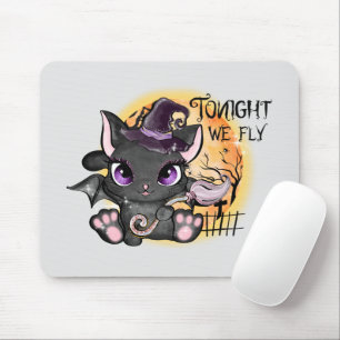 Vanavond vliegen we - Black Witch Cat Muismat