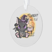 Vanavond vliegen we - Black Witch Cat Ornament (voorkant)