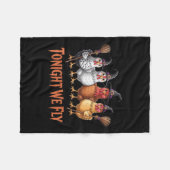 Vanavond vliegen we Funny Witch Chicken Halloween Fleece Deken (Voorkant (Horizontaal))