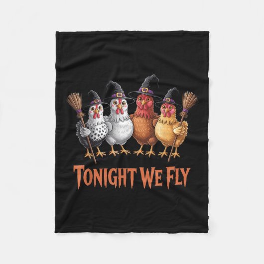 Vanavond vliegen we Funny Witch Chicken Halloween Fleece Deken (Voorkant)