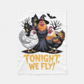 Vanavond vliegen we grappige Halloween Witch Chick Fleece Deken (Voorkant)
