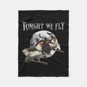 Vanavond vliegen we grappige kip Halloween kostuum Fleece Deken