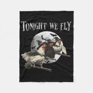 Vanavond vliegen we grappige kip Halloween kostuum Fleece Deken