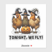 Vanavond vliegen we grappige kip Halloween Sticker (Vel)