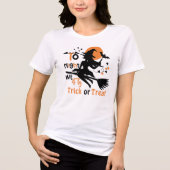 Vanavond vliegen we Halloween heks op een bezem Tri-Blend Shirt (Voorkant)