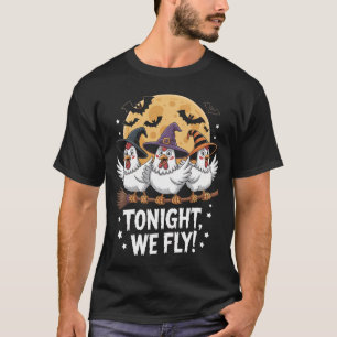 Vanavond Vliegen we Halloween Kip T-shirt
