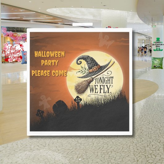 Vanavond Vliegen we Halloween Servet