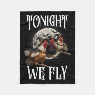 Vanavond vliegen we kippenheksen grappig Halloween Fleece Deken