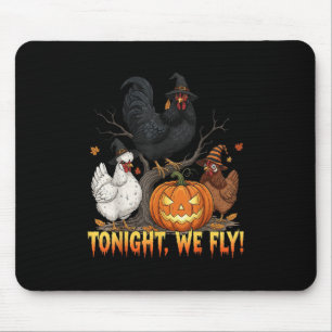 Vanavond vliegen we met Chicken Witch Funny Poultr Muismat