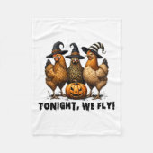 Vanavond vliegen we met Halloween Chicken Herfst F Fleece Deken (Voorkant)