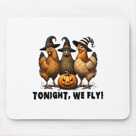 Vanavond vliegen we met Halloween Chicken Herfst F Muismat (Voorkant)