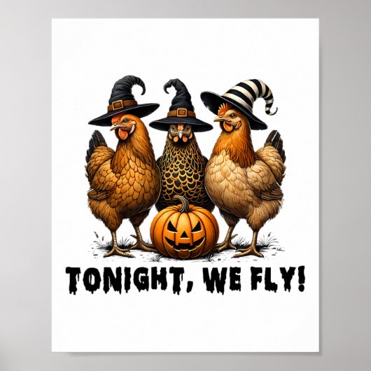 Vanavond vliegen we met Halloween Chicken Herfst F Poster (Voorkant)