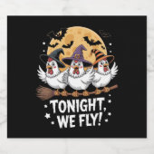 Vanavond vliegen we met Halloween kip Sparkling Wijnetiket (Enkel label)