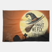 Vanavond vliegen we met Halloween Theedoek (Horizontaal)