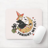 Vanavond vliegen we schattige heks muismat (Met muis)