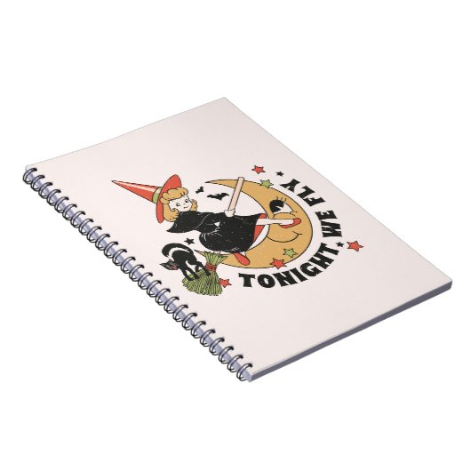 Vanavond vliegen we schattige heks notitieboek (Rechterzijde)