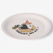 Vanavond vliegen we schattige heks papieren bordje (Gekanteld)