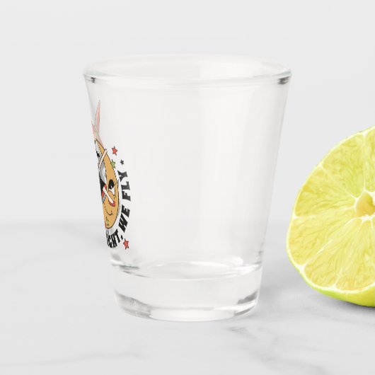 Vanavond vliegen we schattige heks shot glas (Rechts)