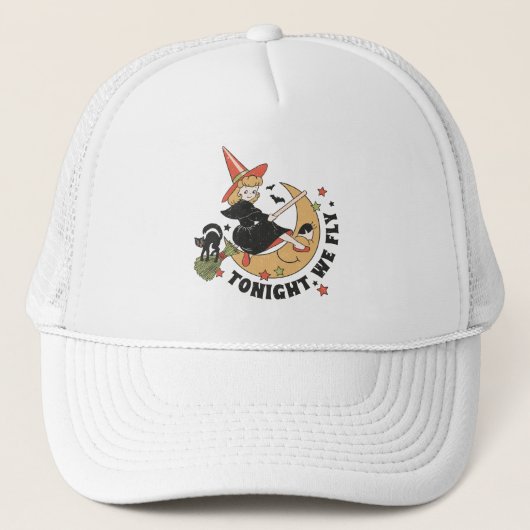 Vanavond vliegen we schattige heks trucker pet (Voorkant)