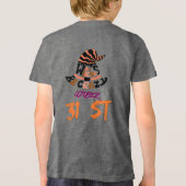 Vanavond vliegen we Schattigee heks Broom Flying T Tri-Blend Shirt (Achterkant)