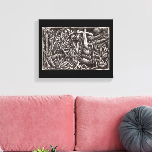 "Vanavond zal je branden!" Canvas Afdruk (Insitu (Woonkamer))