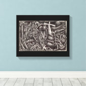 "Vanavond zal je branden!" Canvas Afdruk (Insitu (Houten vloer))