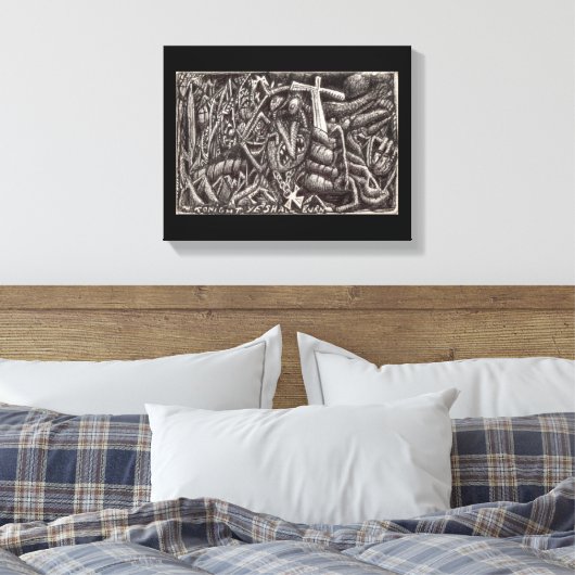 "Vanavond zal je branden!" Canvas Afdruk (Insitu (Slaapkamer))