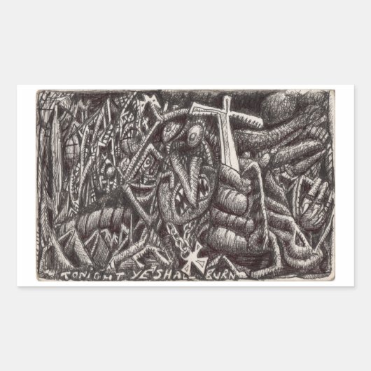 "Vanavond zal je branden!" Rechthoekige Sticker (Voorkant)