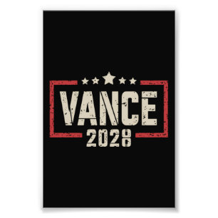 Vance 2028 President Verkiezingscampagne VS Vlag Foto Afdruk