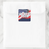 Vance 2028 Tekst Met Vlag en Steenarend Vierkante Sticker (Tas)