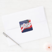 Vance 2028 Tekst Met Vlag en Steenarend Vierkante Sticker (Envelop)