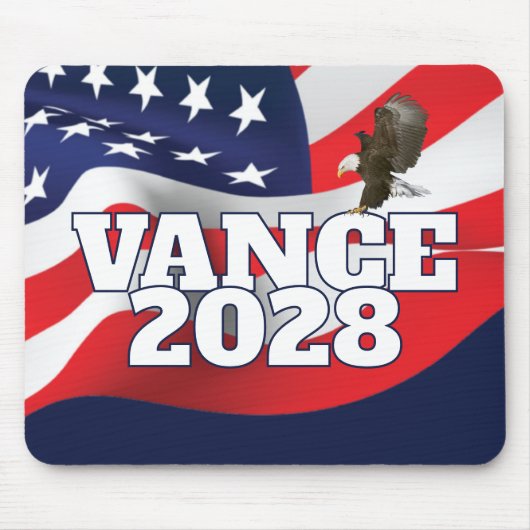 Vance 2028 Text With Flag and Bald Eagle Muismat (Voorkant)