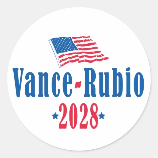 Vance Rubio 2028 (flag) Ronde Sticker (Voorkant)