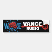 VANCE RUBIO 2028 | RED MAGA FIST PUNCHES WOKE BUMPERSTICKER (Voorkant)