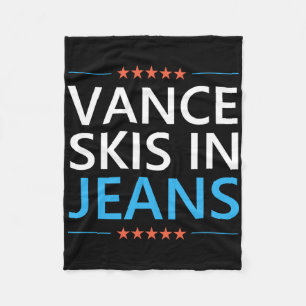 Vance Skipt in Jeans Grappig Skiën Jd Vance Ski Aa Fleece Deken