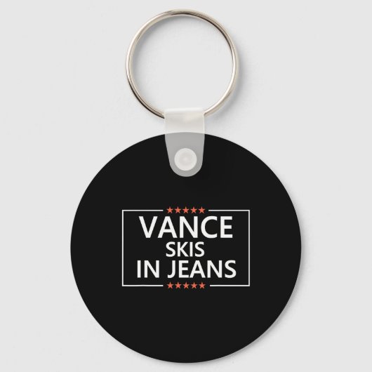 Vance Skipt in Jeans Grappig Skien Tegen Jd Vance Sleutelhanger (Voorkant)