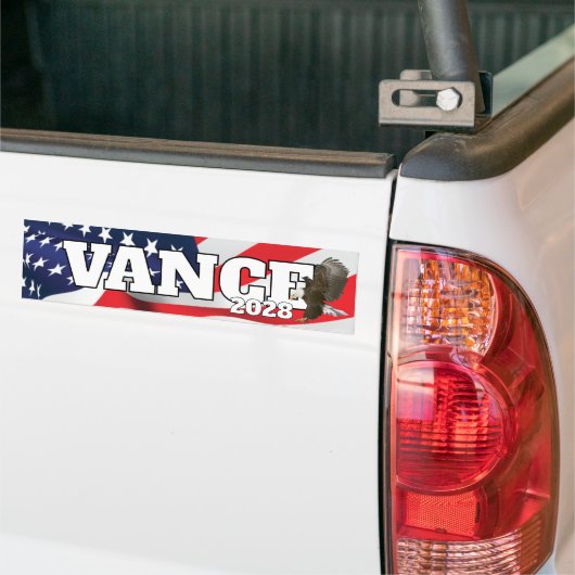Vance Text With Flag and Bald Eagle Bumpersticker (Op Truck)