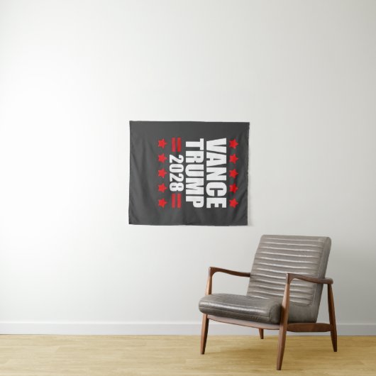 Vance Trump presidentsverkiezingen 2028 Wandkleed (In Situ (horizontaal))