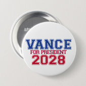 Vance voor president (varsity) ronde button 7,6 cm (Voorkant /achterkant)